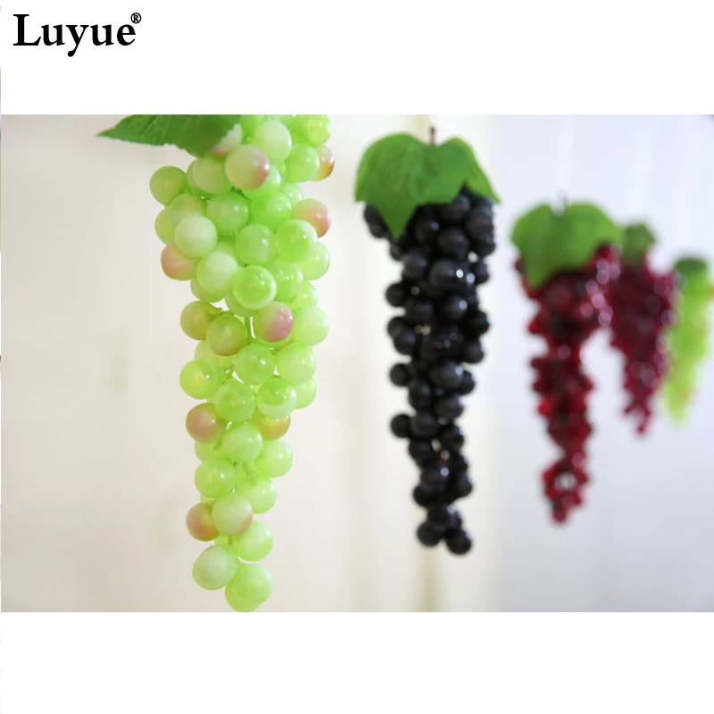 Luyue, 3 шт./лот, искусственное растение, имитация фруктов, виноград, сад, пластик, поддельные декоративные фрукты для дома, свадьбы, вечеринки, декор для сада