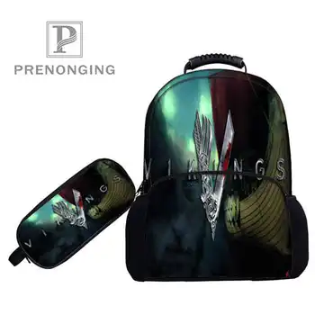 

Custom 17inch VIKINGSaction Backpacks Pen Bags 3D Printing School Women Men Travel Bags Boys Girls Book Computers Bag#1031-11-34