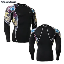 Череп велосипед базовых слоев компрессионные колготки мма тренировки велоспорт Crossfit работает фитнес майки