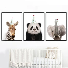 Zebra Panda Elephant Wall Art Canvas Painting Nordic Posters And Prints Animal Wall Pictures For Living Room Bedroom Home Decor
