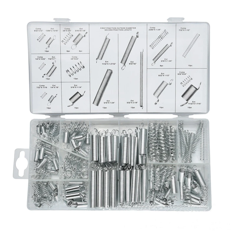 20 Sizes 200pcs Waved Extension Spring Set Metal Tension/Compresion Springs Assortment Metal Hardware Tool Kit 20 Sizes 200pcs Waved Extension Spring Set Metal Tension/Compresion Springs Assortment Metal Hardware Tool Kit