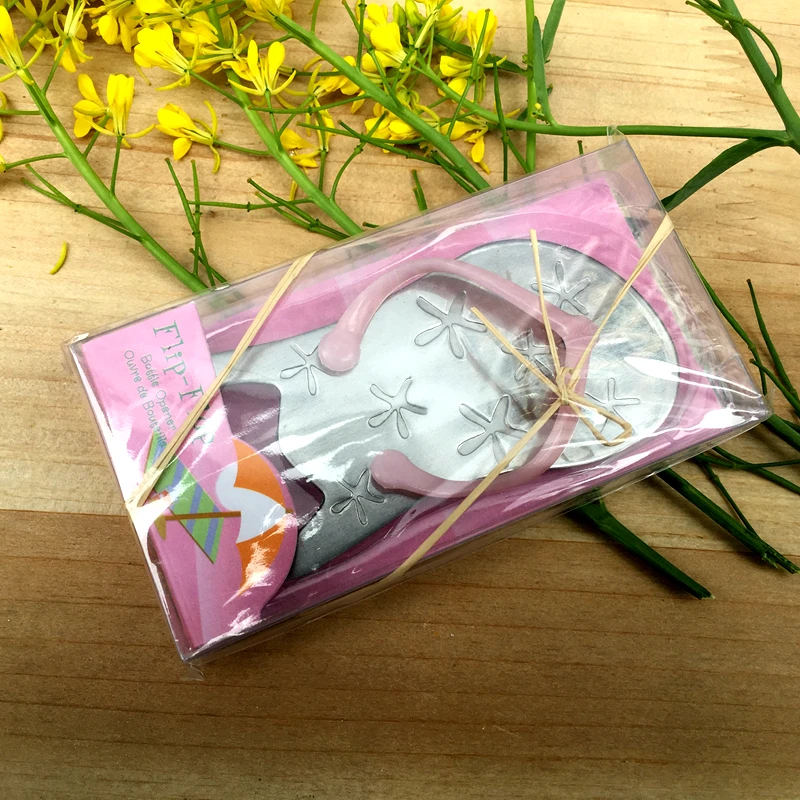 

Factory Fast Delivery Wedding Favor Gifts "flip-flop" Starfish Metal Slippers Bottle Opener Creative Gifts pink/blue Baby Shower