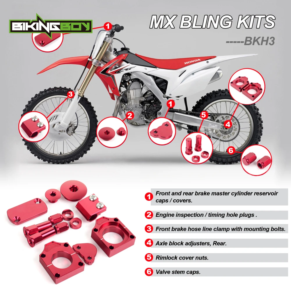 

BIKINGBOY MX Motocross Bling Kits for Honda CRF 450 R 02 03 04 05 06 07 08 CRF 450 X 2005-2017 09 10 11 2012 2013 2014 2015 2016