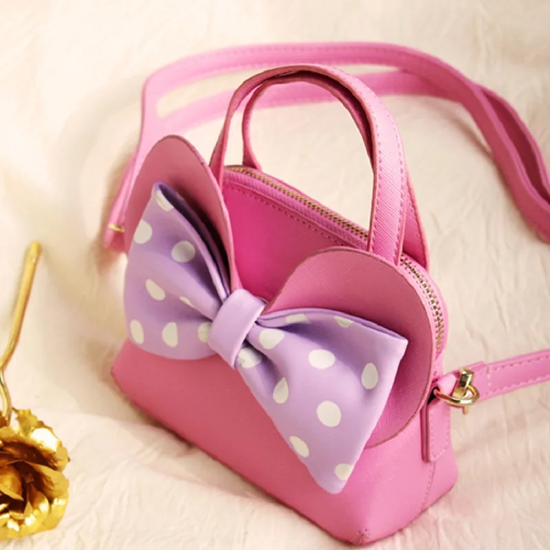 

PU leather bow princess children coin purse women handbag kids mini wallet phone pouch money bag carteira feminina for girls