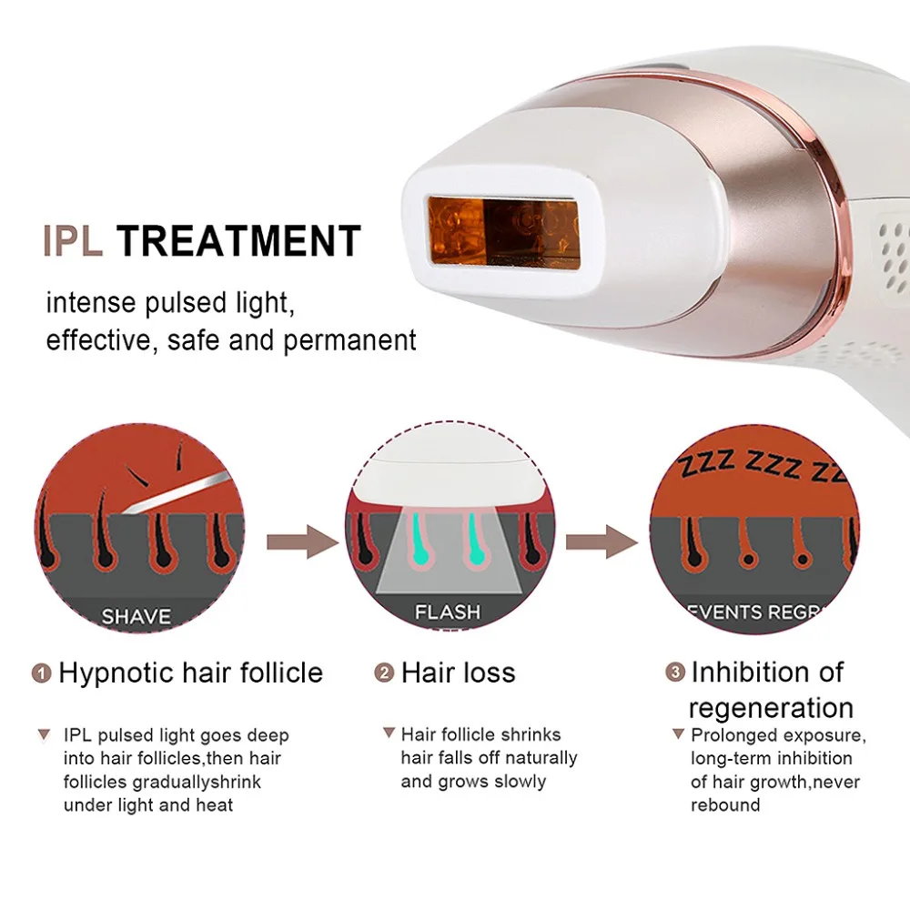 

Mini Portable LCD Painless IPL Hair Epilator Removal 200000 Pluses System Face & Body Electric Laser Trimmer For Hair Reduction