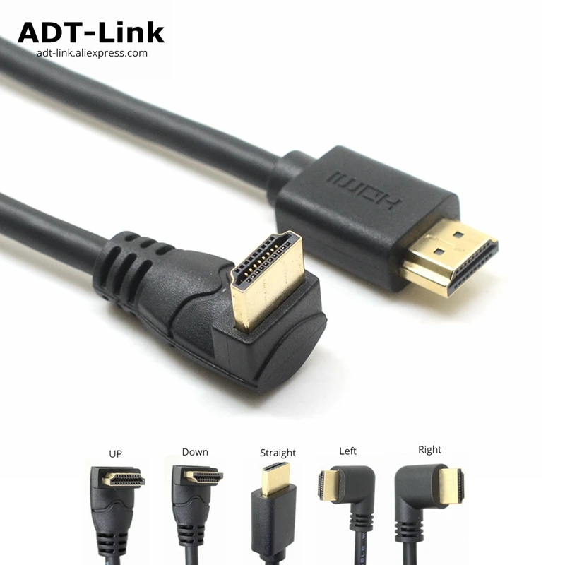

4K*2K 60HZ HDMI 2.0 A Male to HDMI v2.0 Up & Down & Left & Right Angled 90 degree Male HD extension Cable HDMI 2.0v angle cable