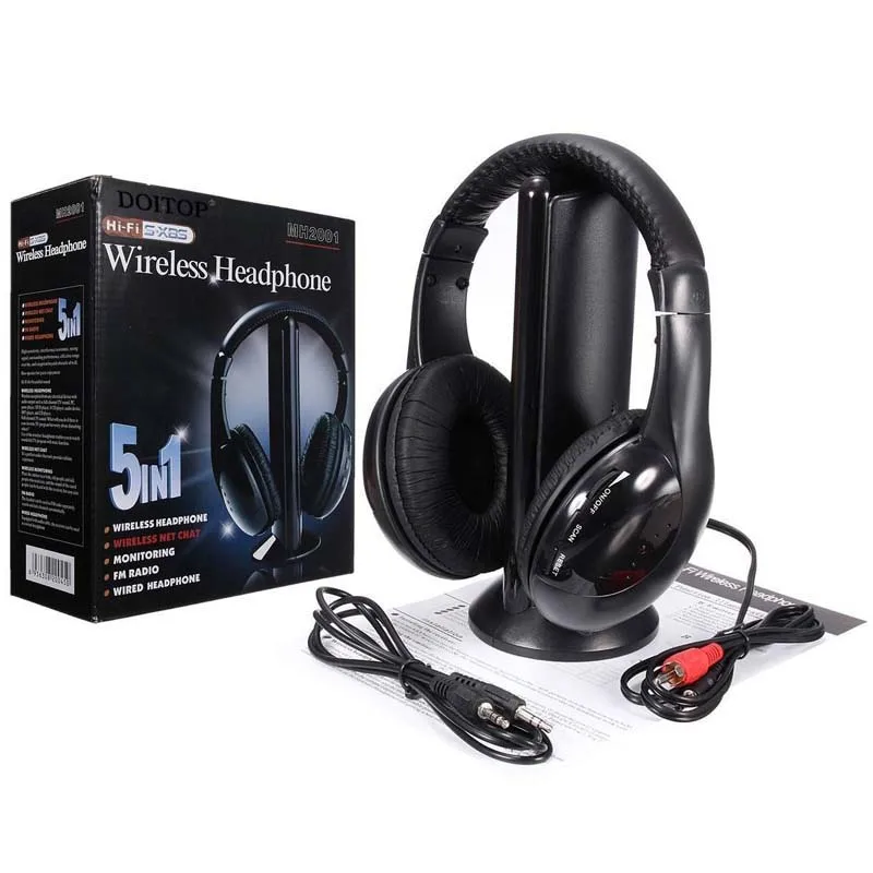 Headsets 5 in 1 Wireless Headphones with FM Radio for sale in