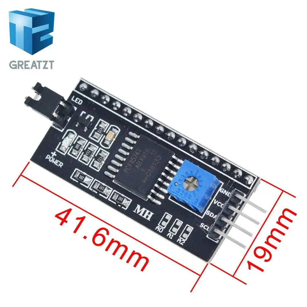 

GREATZT 1pcs IIC/I2C / Interface LCD1602 2004 LCD Adapter Plate for Arduino