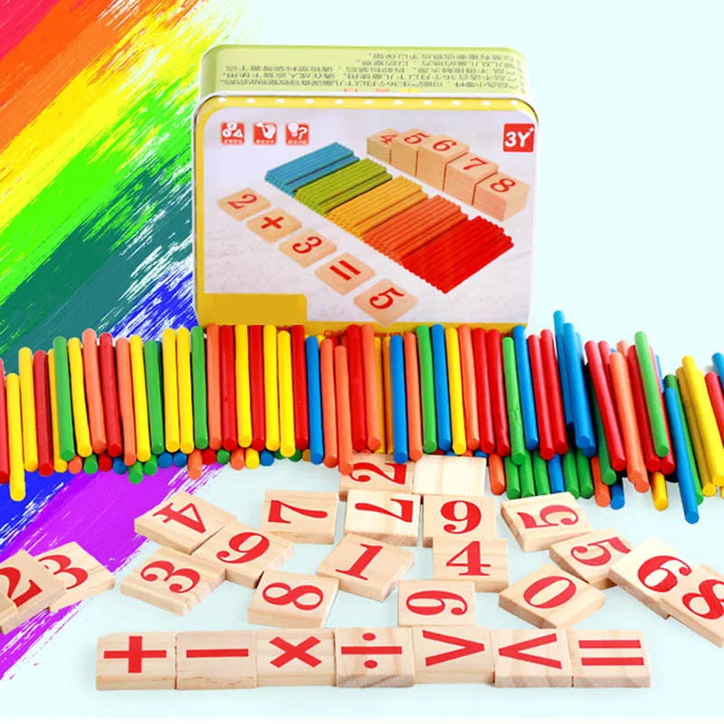 128Pcs Counting Bar Funny Kids Educational Game Wooden Math Number Counter Early Learning With Box Toy For Baby Children TK0201 128Pcs Counting Bar Funny Kids Educational Game Wooden Math Number Counter Early Learning With Box Toy For Baby Children TK0201