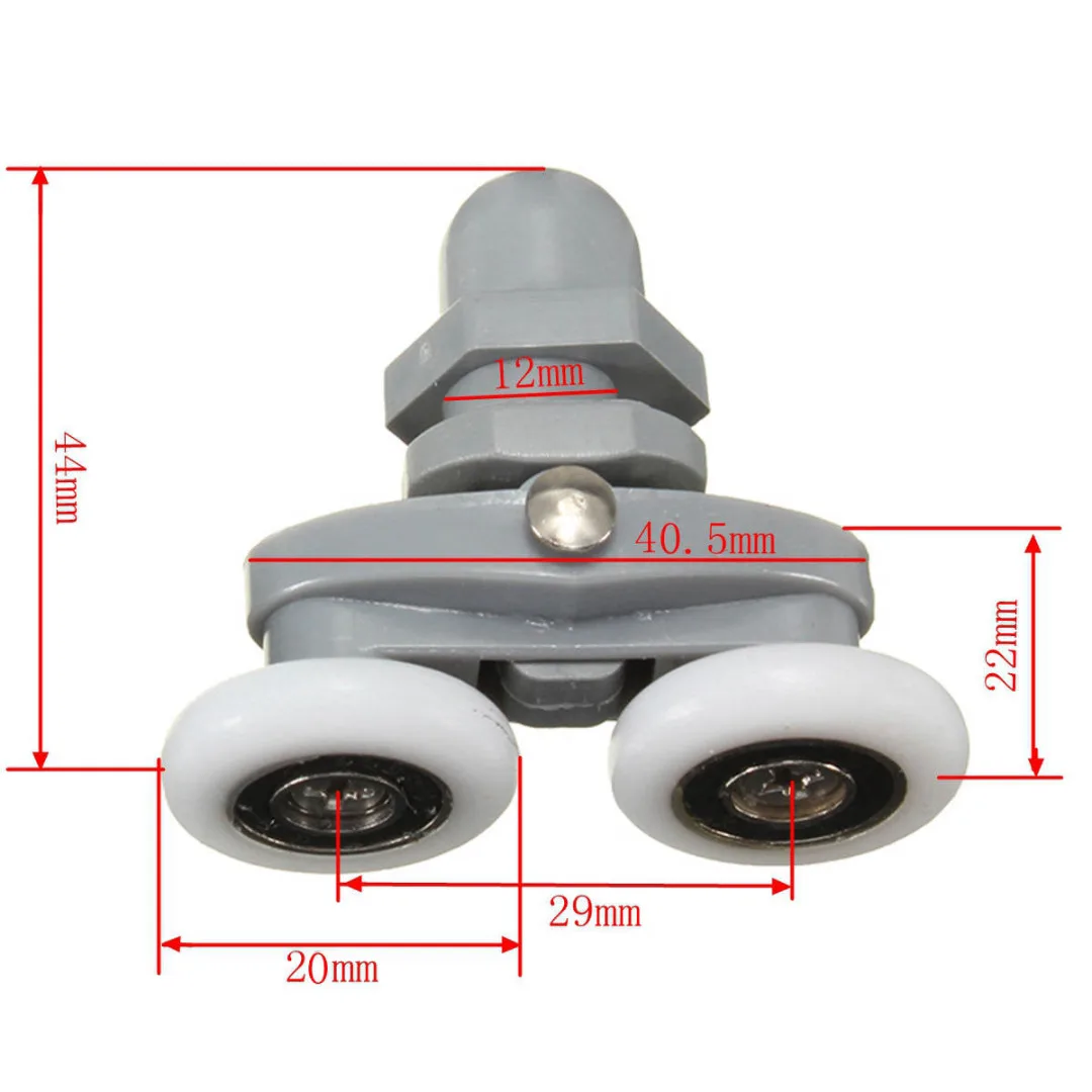 Hot Sale 4pcs Bathroom Door Runners Sliders Wheels Twin Shower Door Rollers 20mm/23mm Mayitr New Arrival