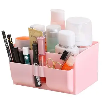 

Colorful Multicellular Cosmetic Desktop Organizer Sundries Storage Box Storage Plastic Finishing Box 4 Colors