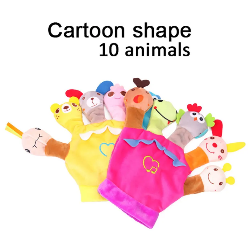 Educational Toys For Children Cute Cartoon Animal Doll Kids Glove Hand Puppet Soft Plush Toys 30AP16