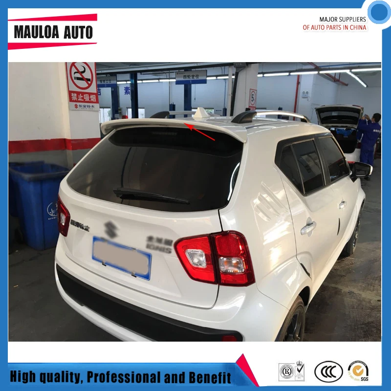 

Hot sale ABS abs primer black white color car rear roof spoiler for Ignis 16 17 18 2016 2017 2018