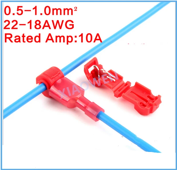 

10 PCSWire Cable Connectors Terminals Crimp Scotch Lock Quick Splice Electrical Car Audio 0.5-1.0mm 22-18AWG Kit Tool Set Red