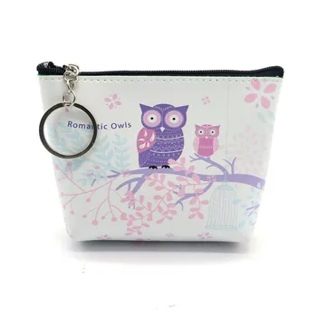 

New Owl Cute Coin Purse PU Zipper Cartoon Fun Small Wallet Creative Student Short Coin Purse