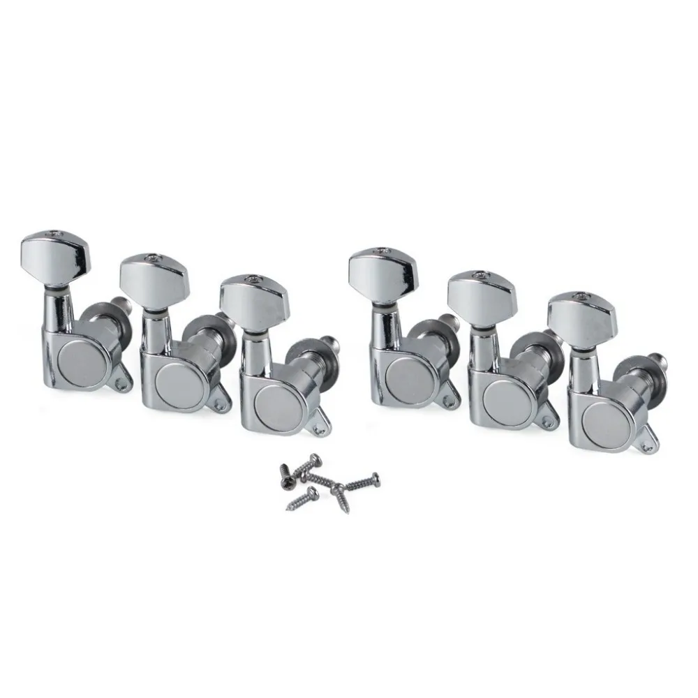 

6PCS Sealed Acoustic Electric Guitar Tuning Keys Pegs Machine Heads 6R Right Side Tuner Silver Guitar Parts