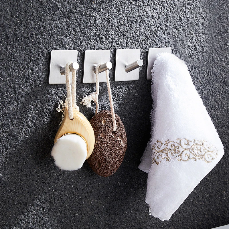 

1Pcs Non-trace Bathroom Hooks Towel Key Rack Clothes Hat Holder Kitchen Storage Shelves Home Storage Organization Accessories