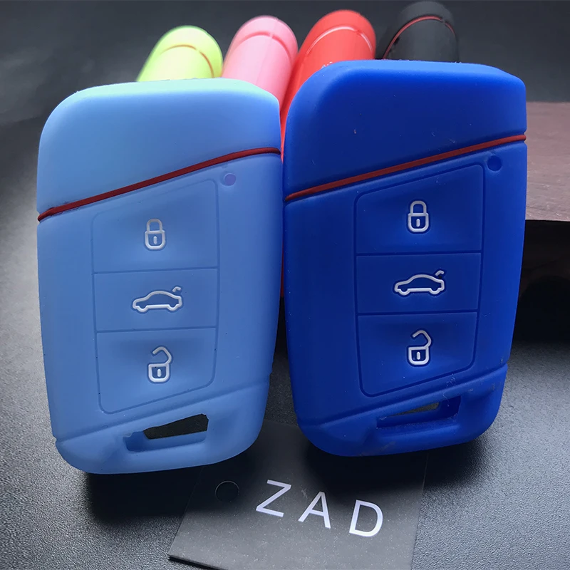 Силиконовый чехол ZAD для автомобильного ключа VW Volkswagen Passat B8 B7 CC Skoda Superb A7 Magotan Tiguan MK2