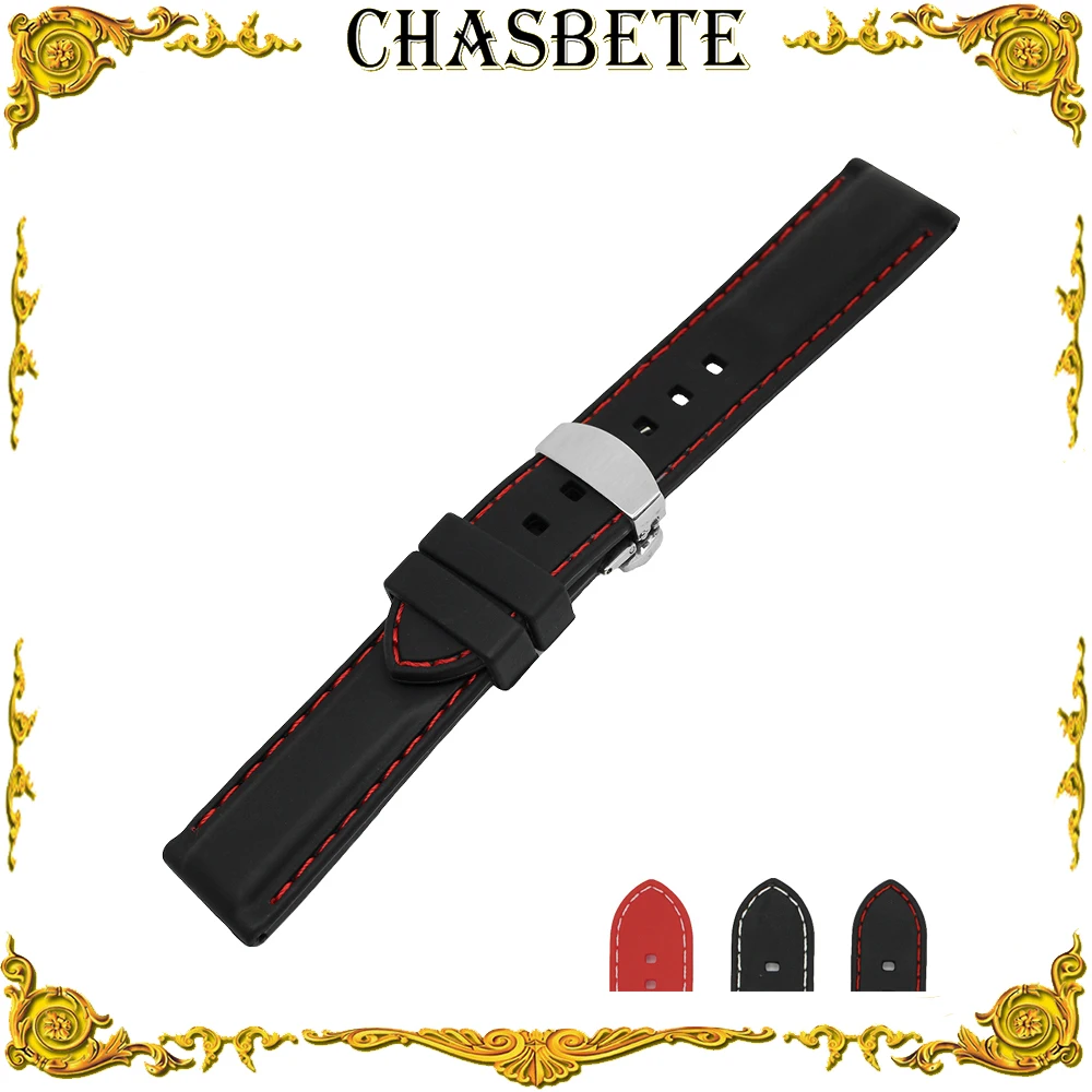 Rubber Silicone Watch Band for Cartier 18mm 20mm 22mm 24mm Wrist Strap
Loop Resin Bracelet Belt Red Black Men Women + Pin + Tool
