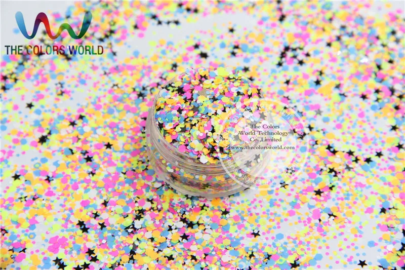 

SHSG-160 Mix size and Colors Glitter Shapes paillette for nail and DIY decoration 1 Pack=50g