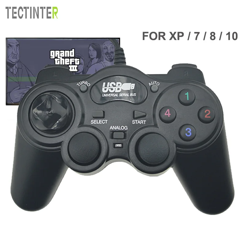 USB2.0 Shock Joypad проводной геймпад джойстик игровой контроллер для ПК ноутбука