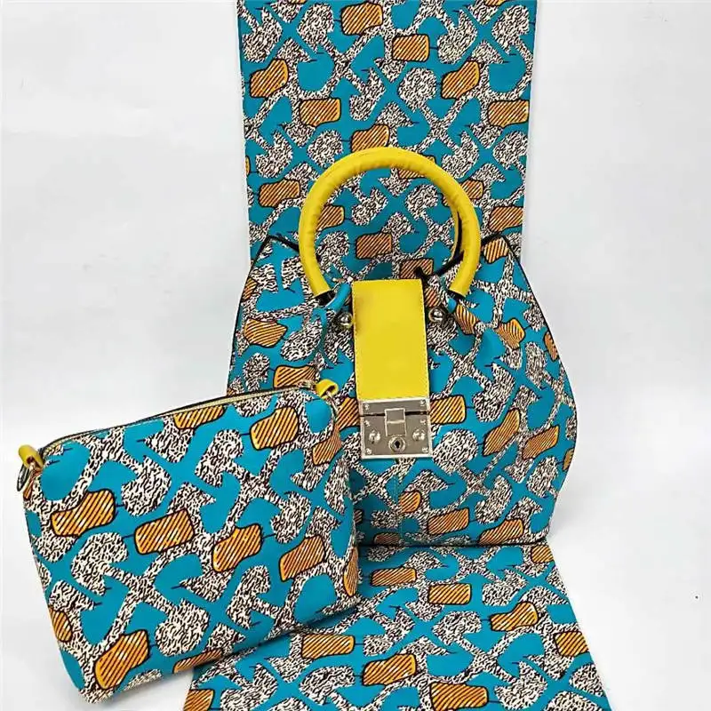

YBG!2019 fashion designer african wax bag African Print and Purse/african hollandais wax with bags/african fabrics ! L41435