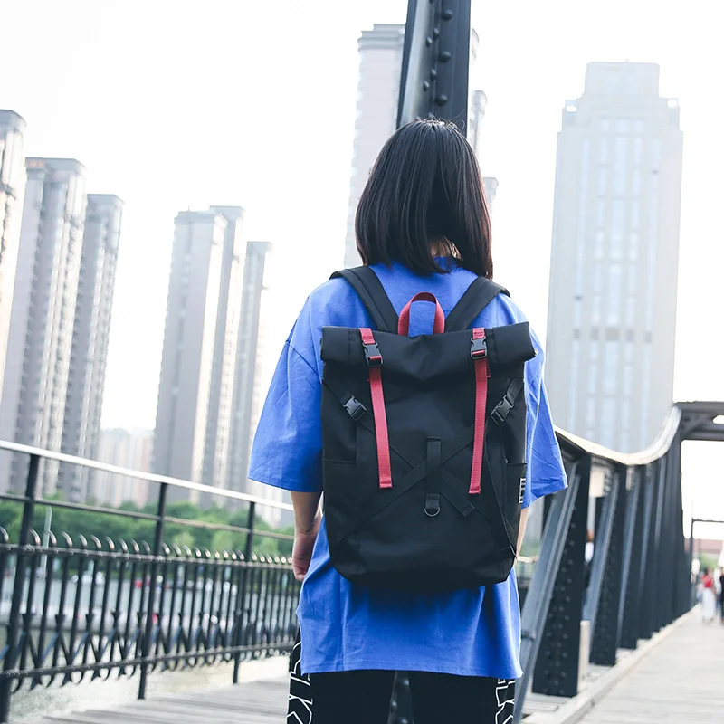 Günstige Große Persönlichkeit Rucksack Oxford Tuch Tasche Casual Kunst Einzigartige Rucksack Neueste Rock Stil Starke Qualität Paket Grau Schwarz