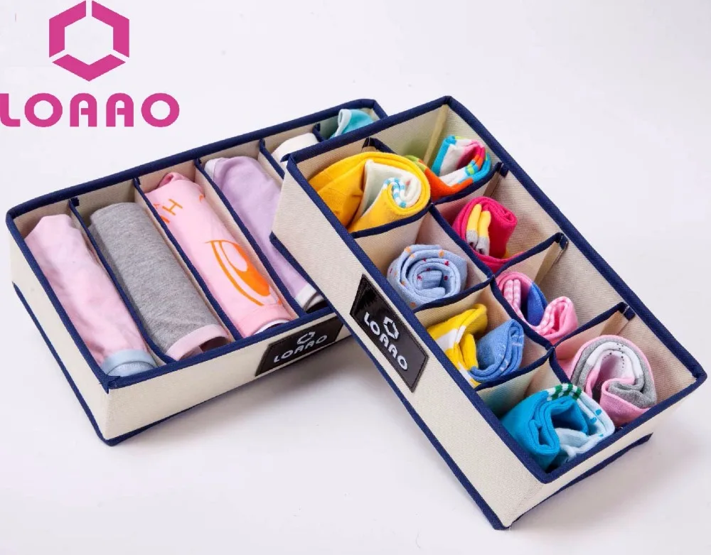 LOAAO new hot storage box bins home organizer boxes Foldable Socks Ties underwear box fashion storage organizer bags