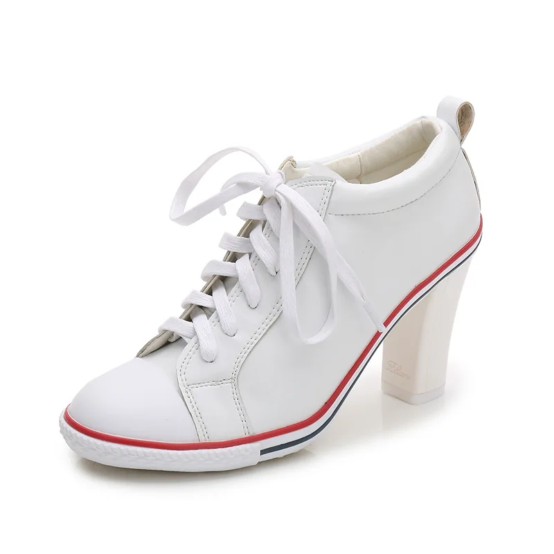 Ботинки 8 стилей г. Новая женская обувь женские туфли-лодочки на высоком каблуке 6-8 см женские Ботинки Ботильоны на шнуровке, обувь на толстом каблуке, размер - Цвет: Heel 8cm