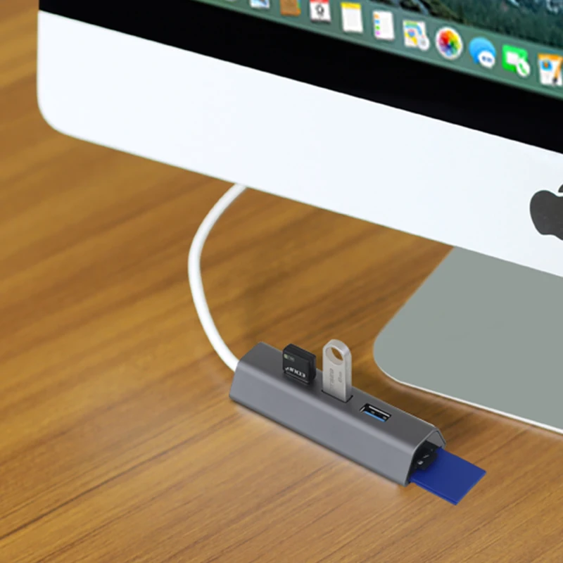 Acasis USB COMBO 5 Гбит/с 3 Порты USB3.0 концентратор переходник разветвитель Алюминий