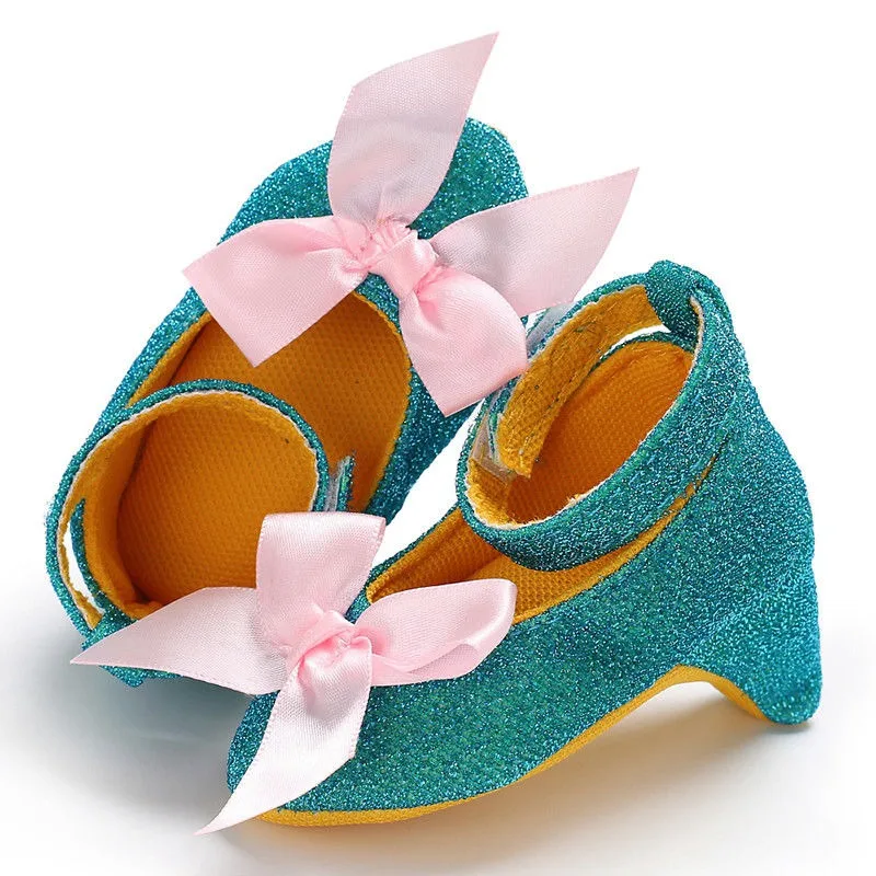 Обувь для новорожденных девочек; обувь на высоком каблуке для фотосессий; обувь принцессы с бантом для малышей; повседневная обувь для малышей 0-12 месяцев