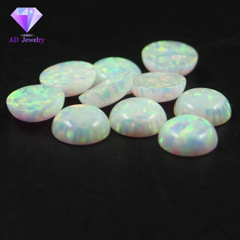 Lab Created White Opal Beads 6mm opal cabochon stone for ring