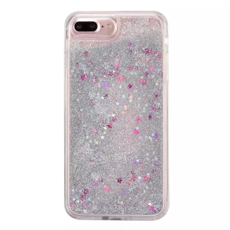 

Bling Bling Stars With Flowing Quicksand Hard Phone Case Cover For iPhone7 7Plus TPU edge Protection Case