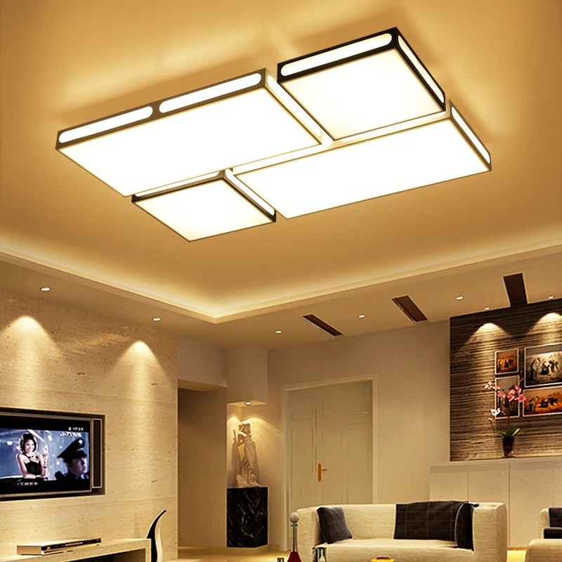 

modern simple rectangular LED creative personalized dining room study room bedroom iro ceiling lamp LO81611