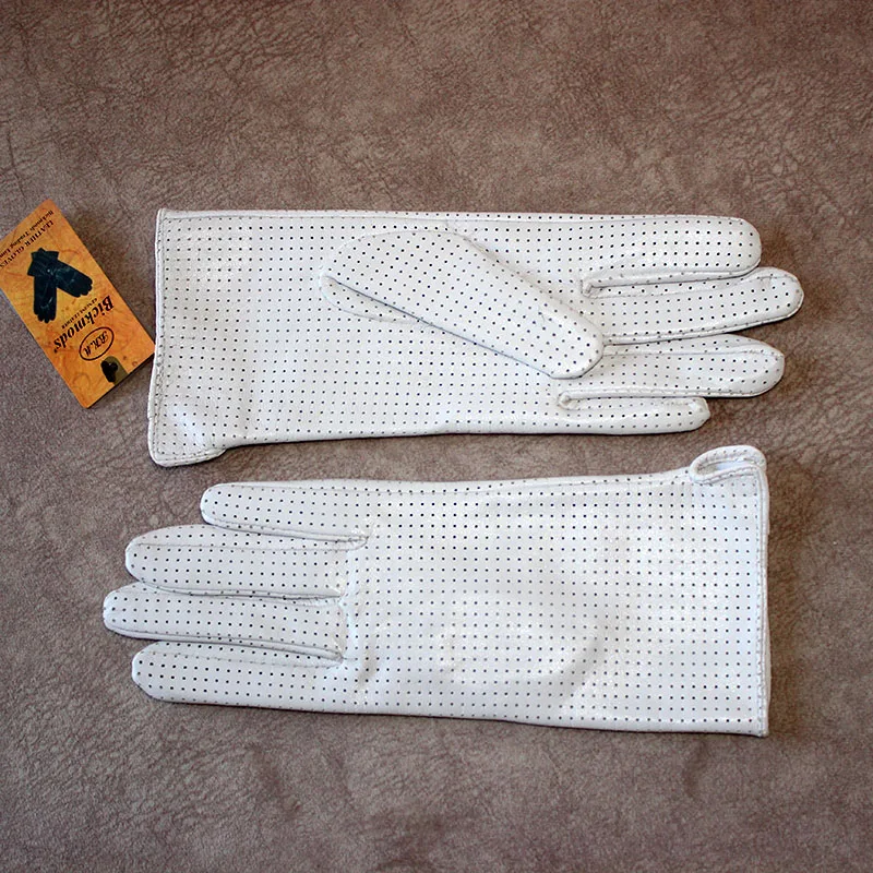 Перчатки из козьей кожи женские весенние тонкие кожаные перфорированные стильные дышащие летние перчатки из овчины для вождения