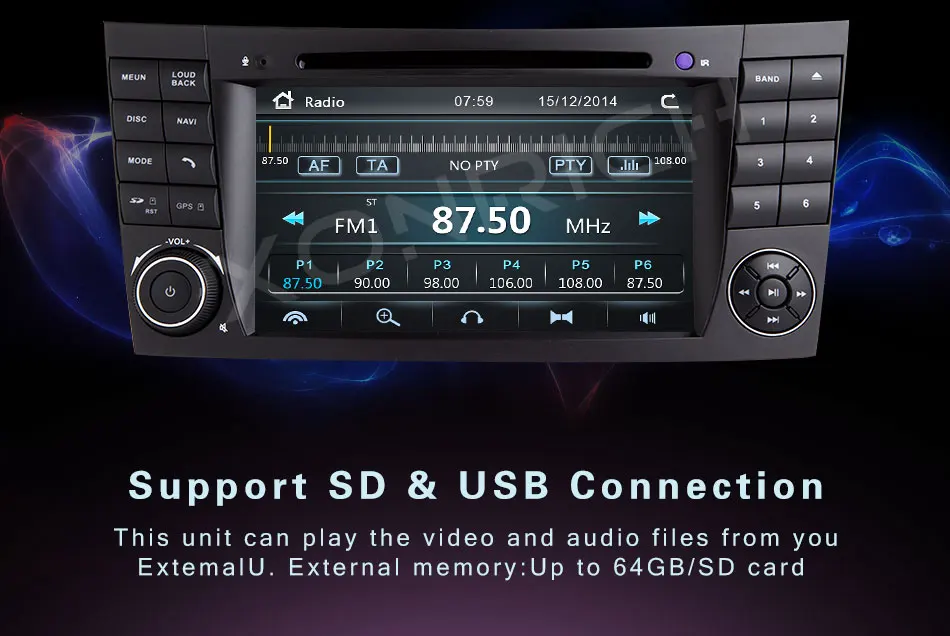 Top 2 Din AutoRadio Car DVD Player For Mercedes W211 CLS W219 W463 CLK W209 E320 E300 55 E200 E220 E240 E350 E280 Multimedia Stereo 5