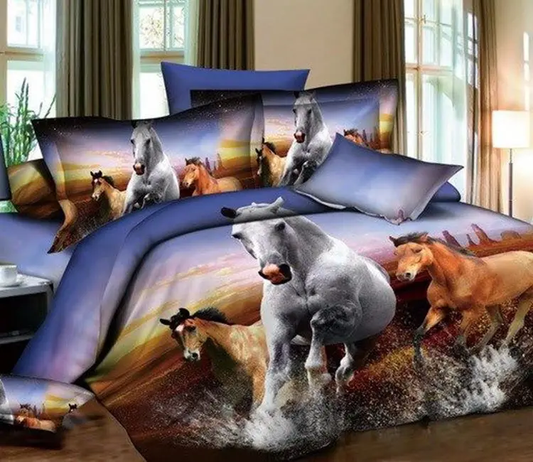 3D Horse design print bedding comforter sets queen size bedspreads