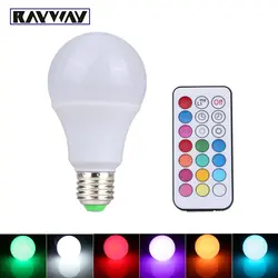 110 V 220 V E27 RGB светодиодный лампы 10 W затемнения RGB сроки ИК лампа с пультом ДУ свет Светодиодная лампа RGBW с ИК-пульт Управление