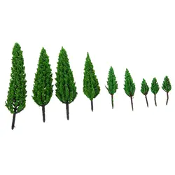 Abwe 10 шт. 1.9 дюймов-6.3 дюймов зеленый пейзаж дерево модели Весы 1/50