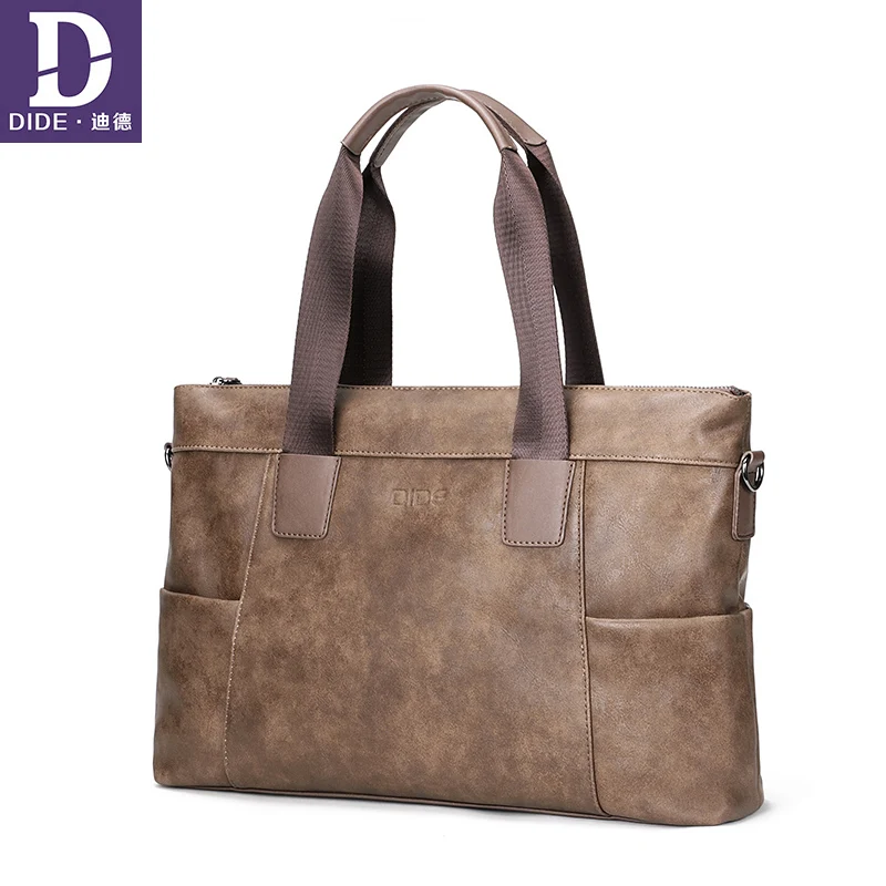 

Fashion Casual Business briefcase male messenger bag men leather Travel waterproof 14-inch laptop shoulder bags handbags