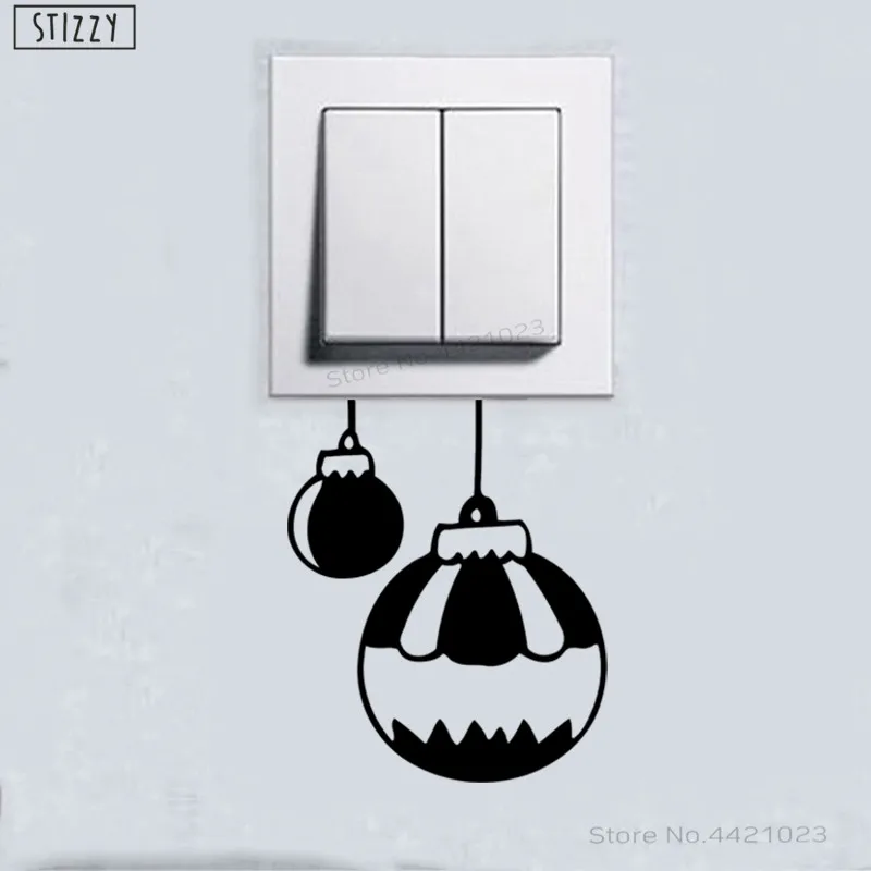 

STIZZY Wall Decal Christmas Bauble Vinyl Wall Sticker Festive Merry Xmas Window Decor Removable Special Small Gift Decals B198