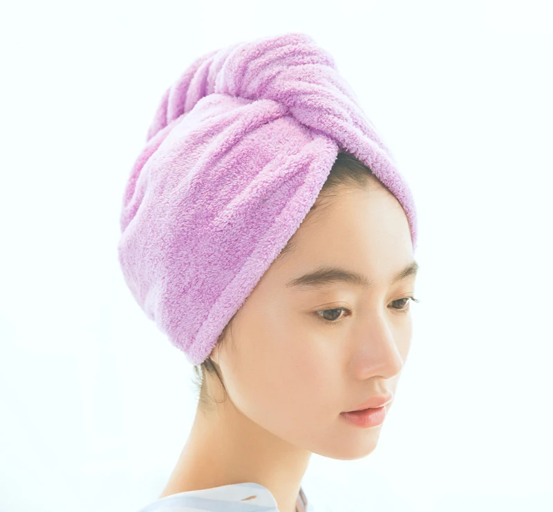 

Shower Cap Microfiber Hair Turban Quickly Dry Lady Bath wrapped towel soft shower cap hat for Saunas Women Hair Quick Drying
