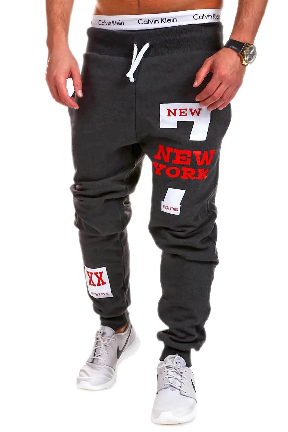 

La MaxPa Brand Mens Joggers Pants 2018 Brand Male Cargo Pants Slim Letters Printed Tights Trousers Compression Men Jogger 3XL