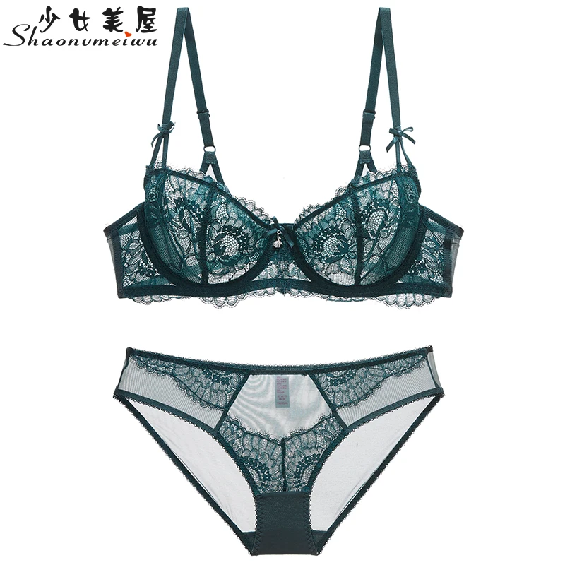 Kopen Shaonvmeiwu Een Transparante Sexy Kant Bh Set. Een Dunne Beha Met Grote Borsten Maakt Het Kijken Kleiner