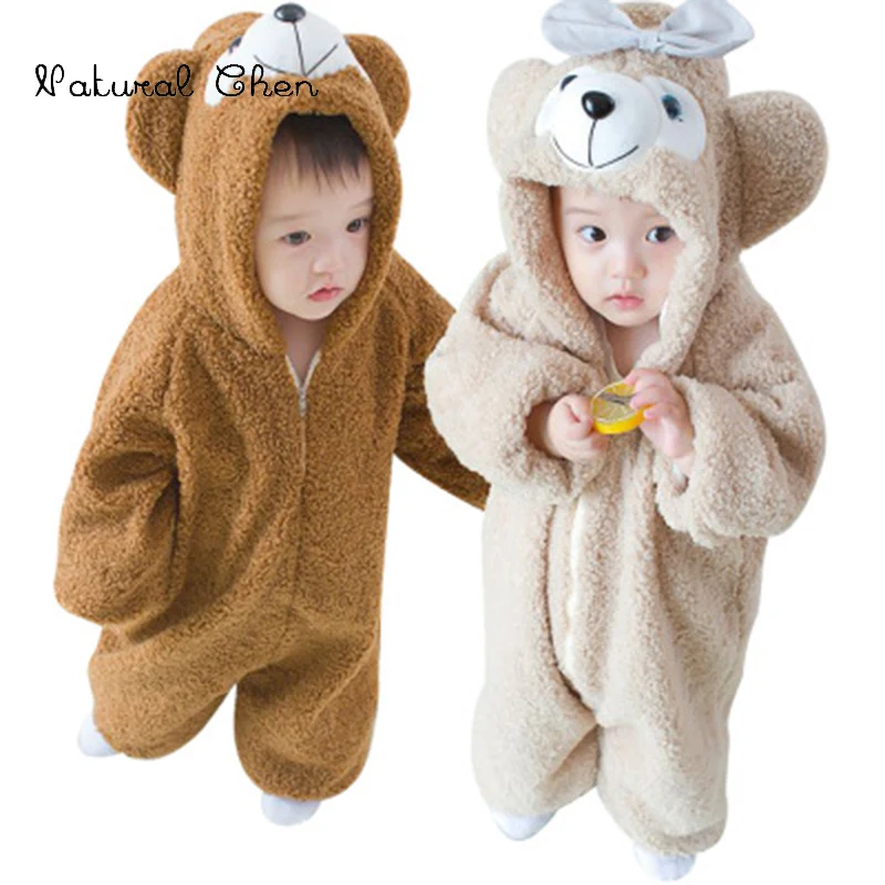 

2018 Autumn Winter Cotton Thick Warm Baby boys And Girls Clothing Overall Baby Rompers Jumpsuit