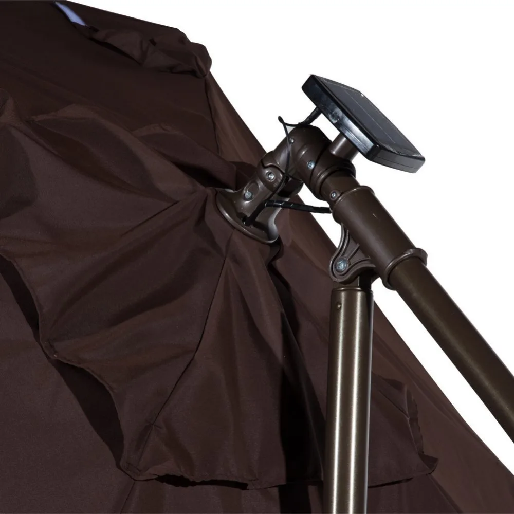 Abba Patio 8 Ft Square Outdoor Solar Powered 32 Led Cantilever Crank Lift Patio Umbrella With Base Coffee Umbrella Coat Umbrella Kidumbrella Blue Aliexpress