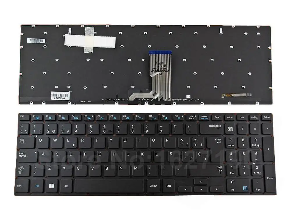 SP Spanish Keyboard for SAMSUNG NP700Z5A NP700Z5B BLACK Backlit Win8