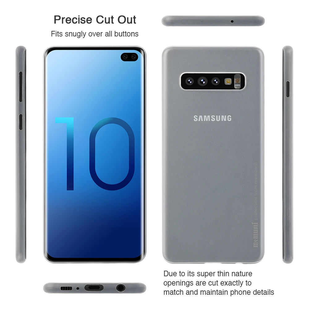 Чехол для samsung Galaxy S10 S10 Plus, ультратонкий 0,3 мм PP матовый чехол для samsung Galaxy S10 Plus, тонкий, не оставляет отпечатков пальцев