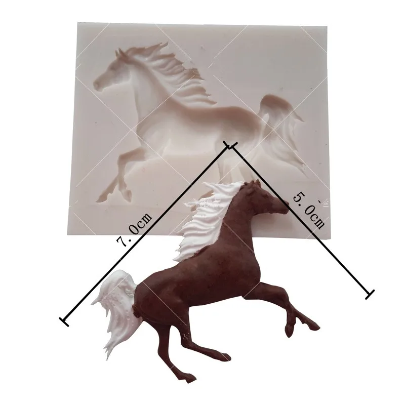 

3D Silicone Mold Horse Candy Chocolate Fondant Molds clay polym siliconeTools animal soap molds for soap making 2998