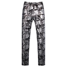 Классический для мужчин платье брюки размеры 5XL бизнес Банкетный s мотобрюки модные серебряные свадебные костюм брюки